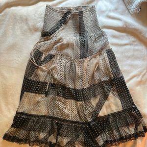 Reversible Dress Maxi Skirt patterned with lace trim